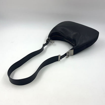Gucci Logo Silver Leather Black Shoulder Bag — view 5