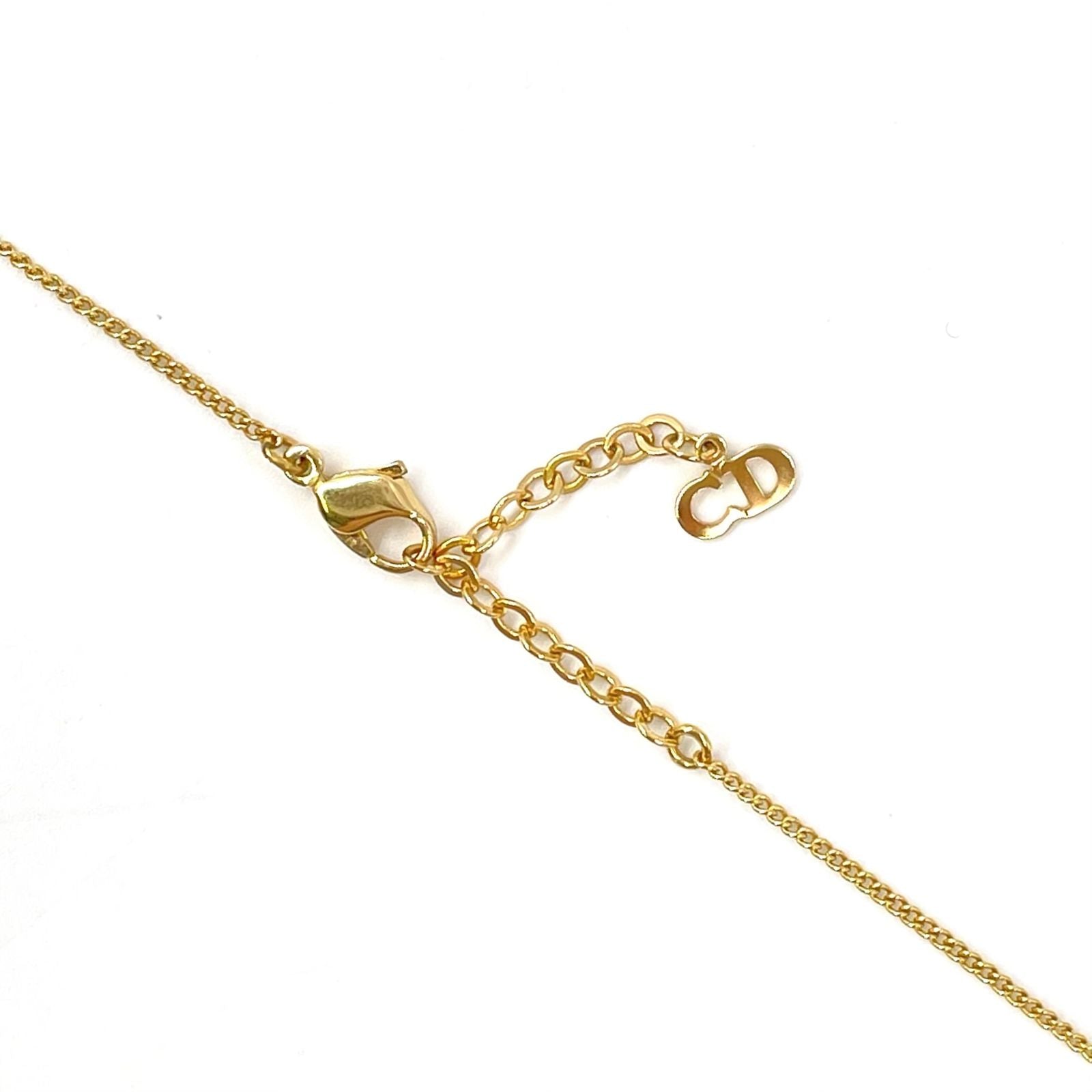 Dior Line Stone Gold Necklace — view 4