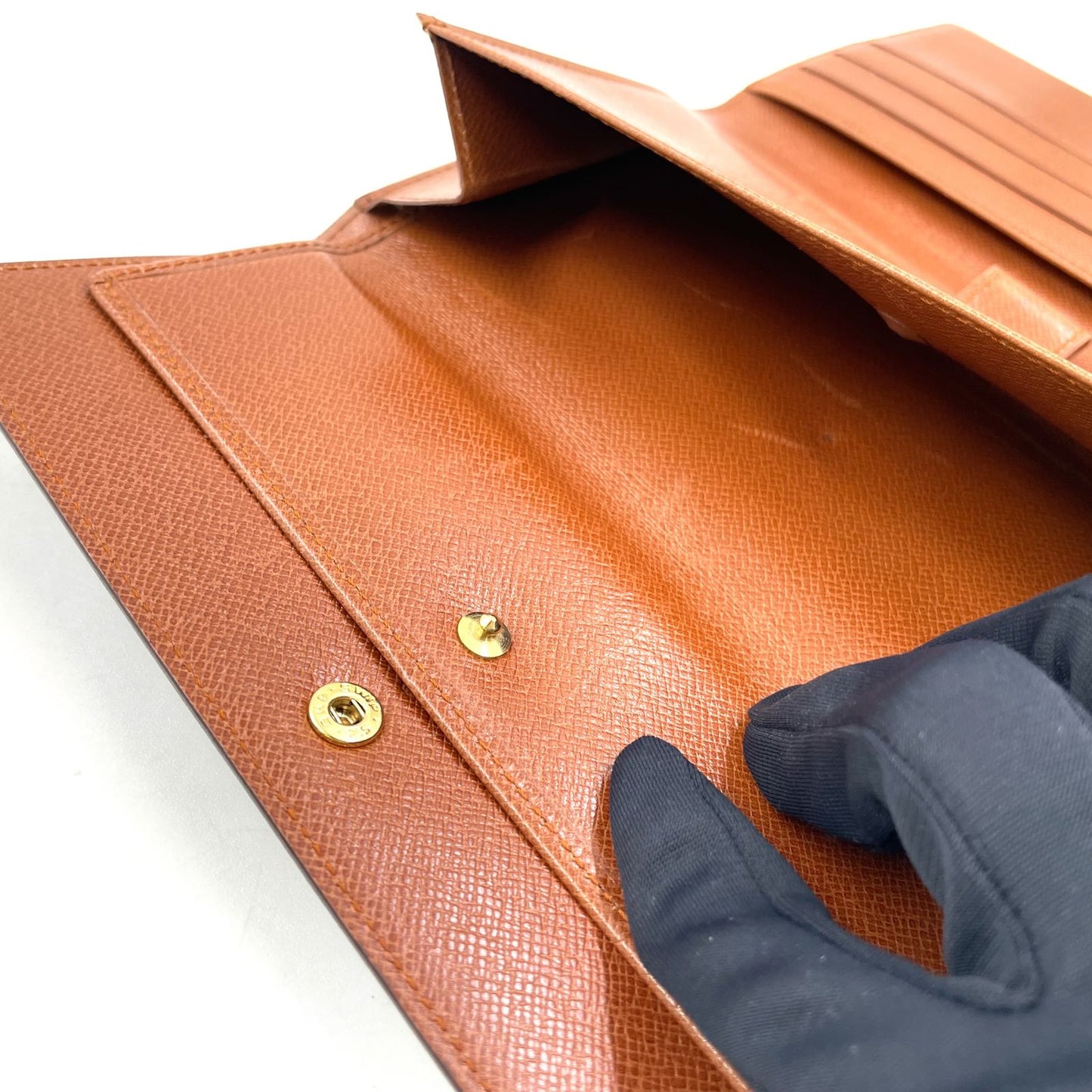 Louis Vuitton Porto Tresor International Monogram Leather Brown Trifold Wallet — view 7