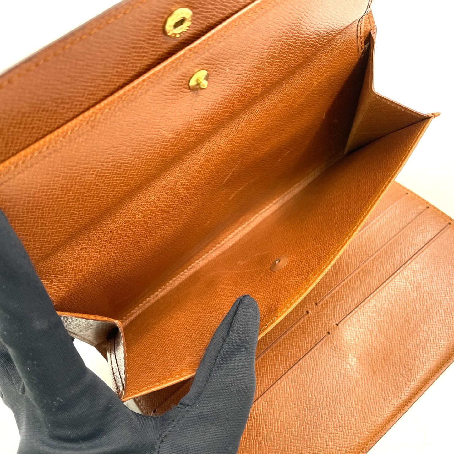 Louis Vuitton Porto Tresor International Monogram Leather Brown Trifold Wallet — view 5