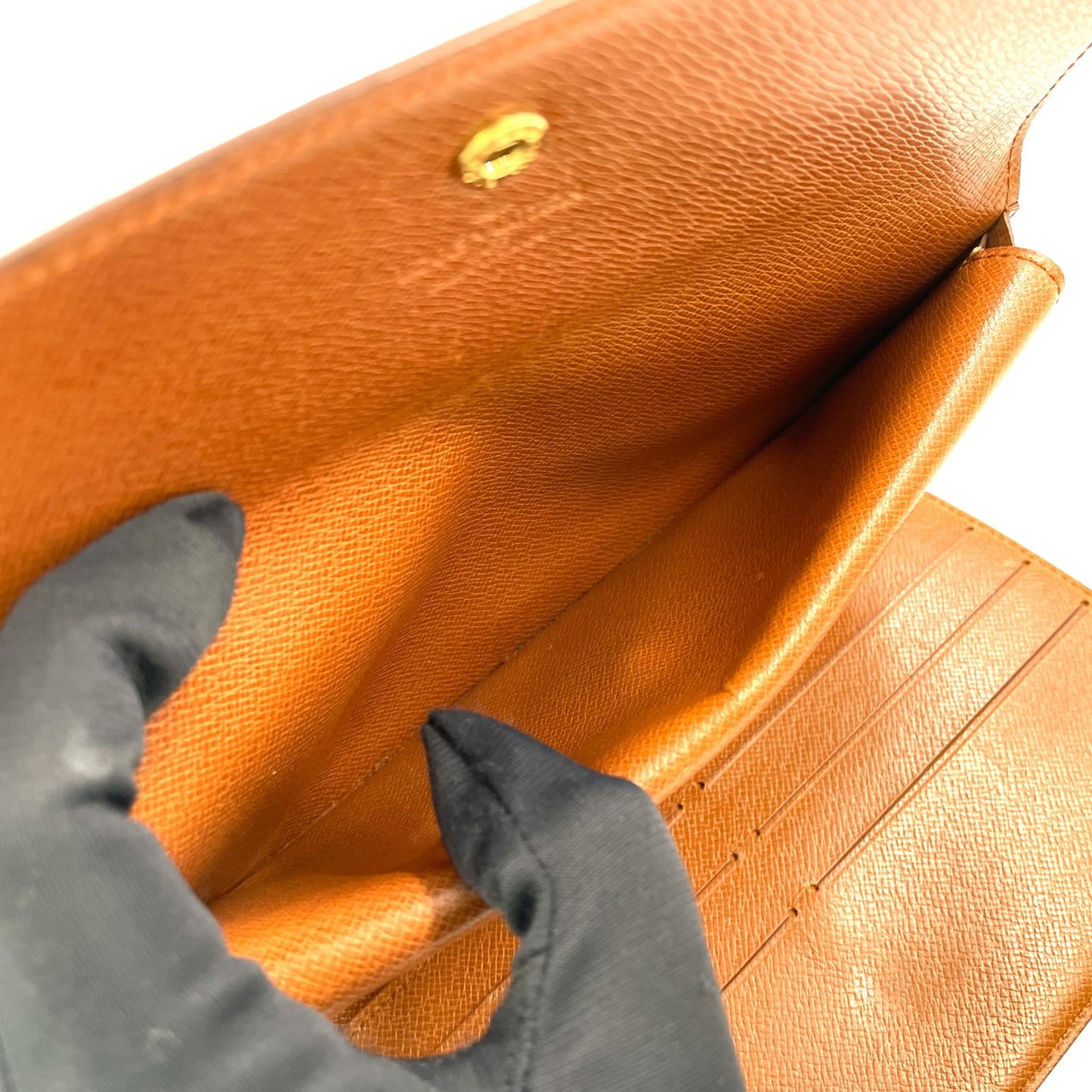 Louis Vuitton Porto Tresor International Monogram Leather Brown Trifold Wallet — view 6