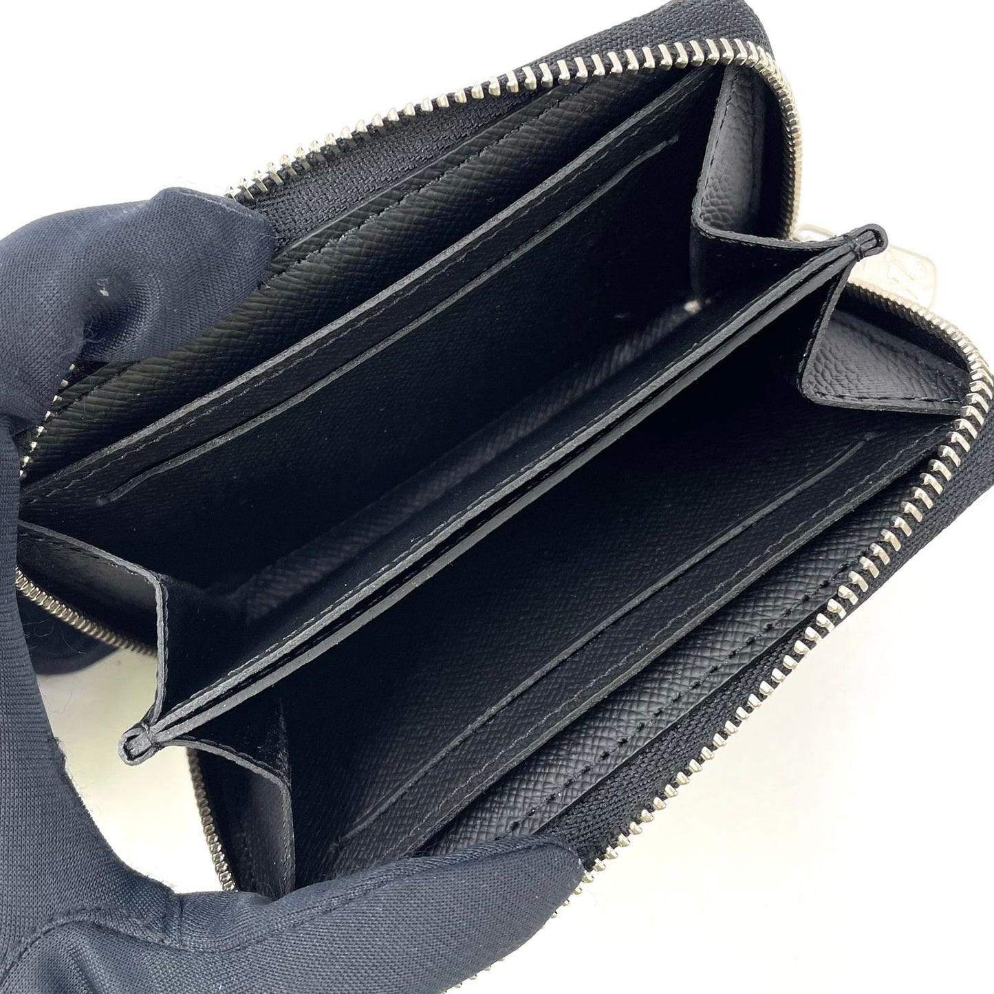 Louis Vuitton Zippy Coin Purse Damier Graphite Black Case Silver — view 3