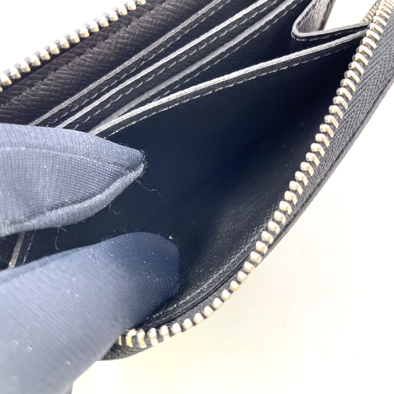 Louis Vuitton Zippy Coin Purse Damier Graphite Black Case Silver — view 8
