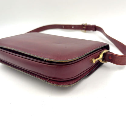 Celine Must Line Leather Bordeaux Shoulder Bag Gold — view 7
