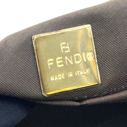 Fendi Zucca Pattern Square Leather Canvas Brown Beige Handbag Silver — view 4
