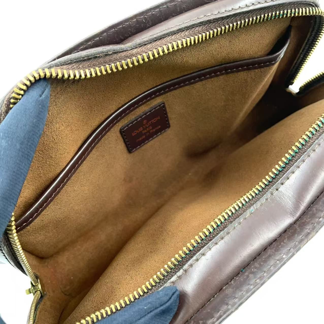 Louis Vuitton Damier Saint Ebene Second Leather Brown Clutch Gold — view 3