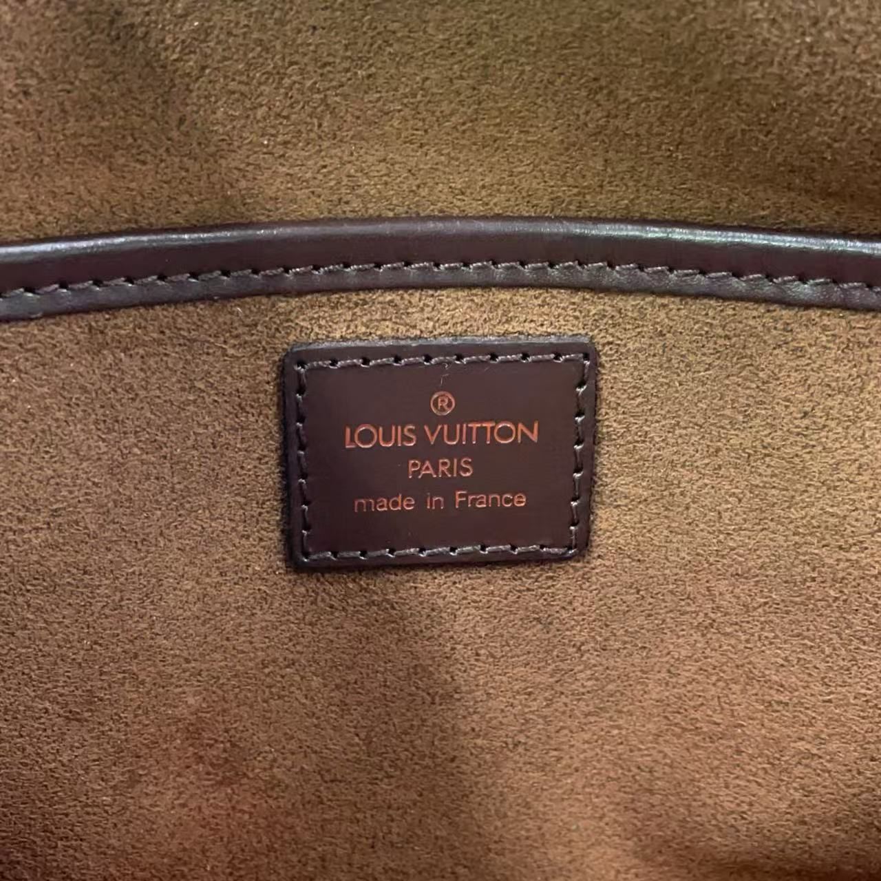 Louis Vuitton Damier Saint Ebene Second Leather Brown Clutch Gold — view 4