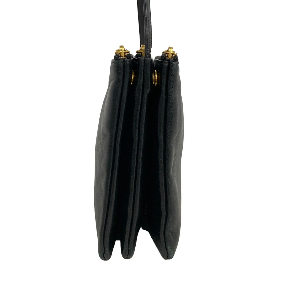 Celine Shoulder Bag Triolage Black Leather — view 4