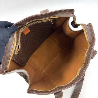 Celine Macadam Pattern Leather Brown Tote Gold — view 3
