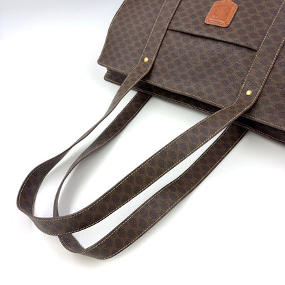 Celine Macadam Pattern Leather Brown Tote Gold — view 8