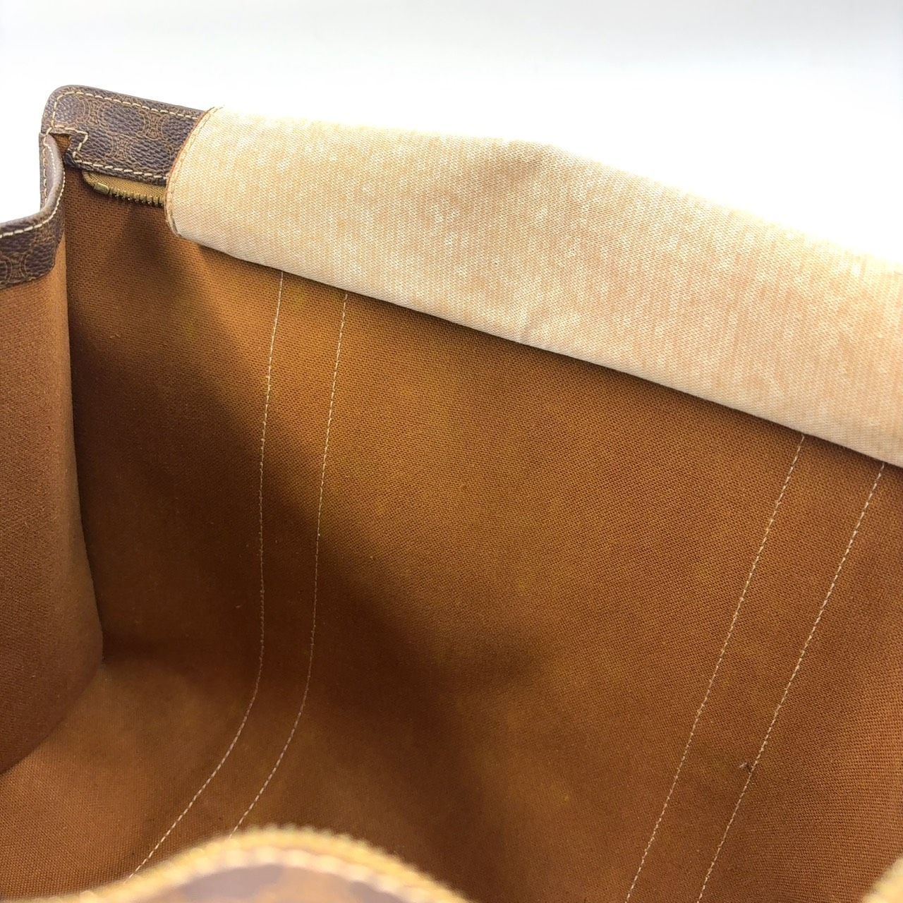 Celine Macadam Pattern Leather Brown Tote Gold — view 6