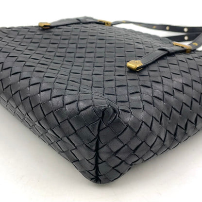 Bottega Veneta Intrecciato Leather Black Tote Gold — view 8