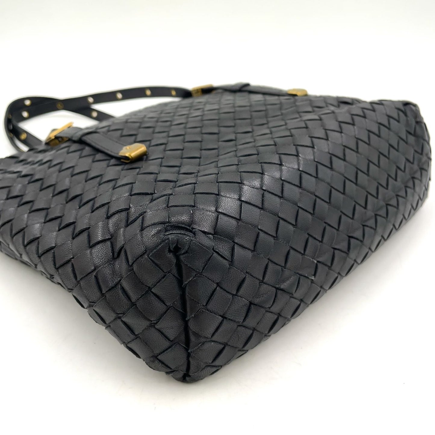 Bottega Veneta Intrecciato Leather Black Tote Gold — view 6