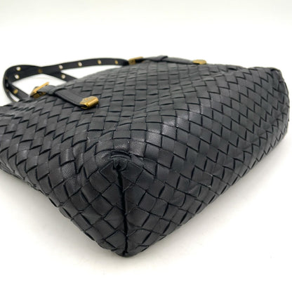 Bottega Veneta Intrecciato Leather Black Tote Gold — view 6