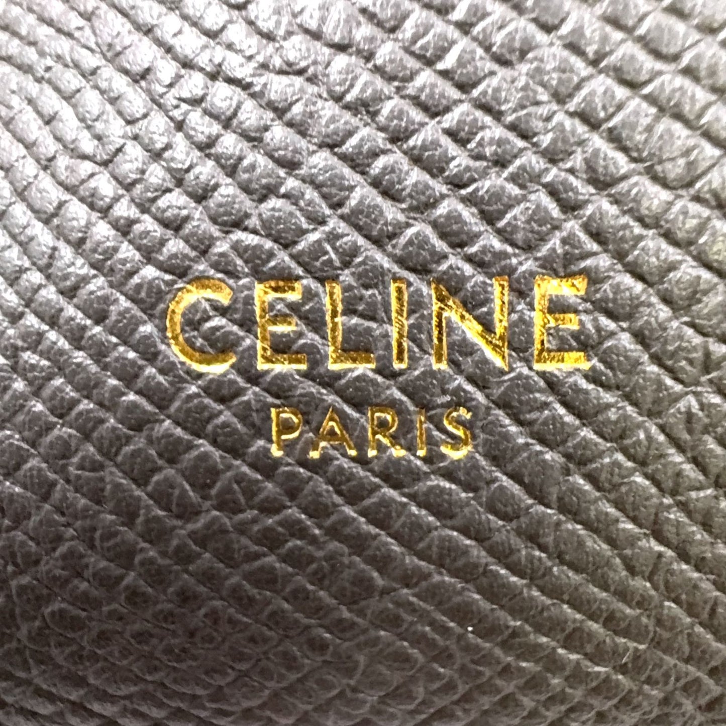 Celine Belt 2-Way Leather Gray Handbag Gold — view 4