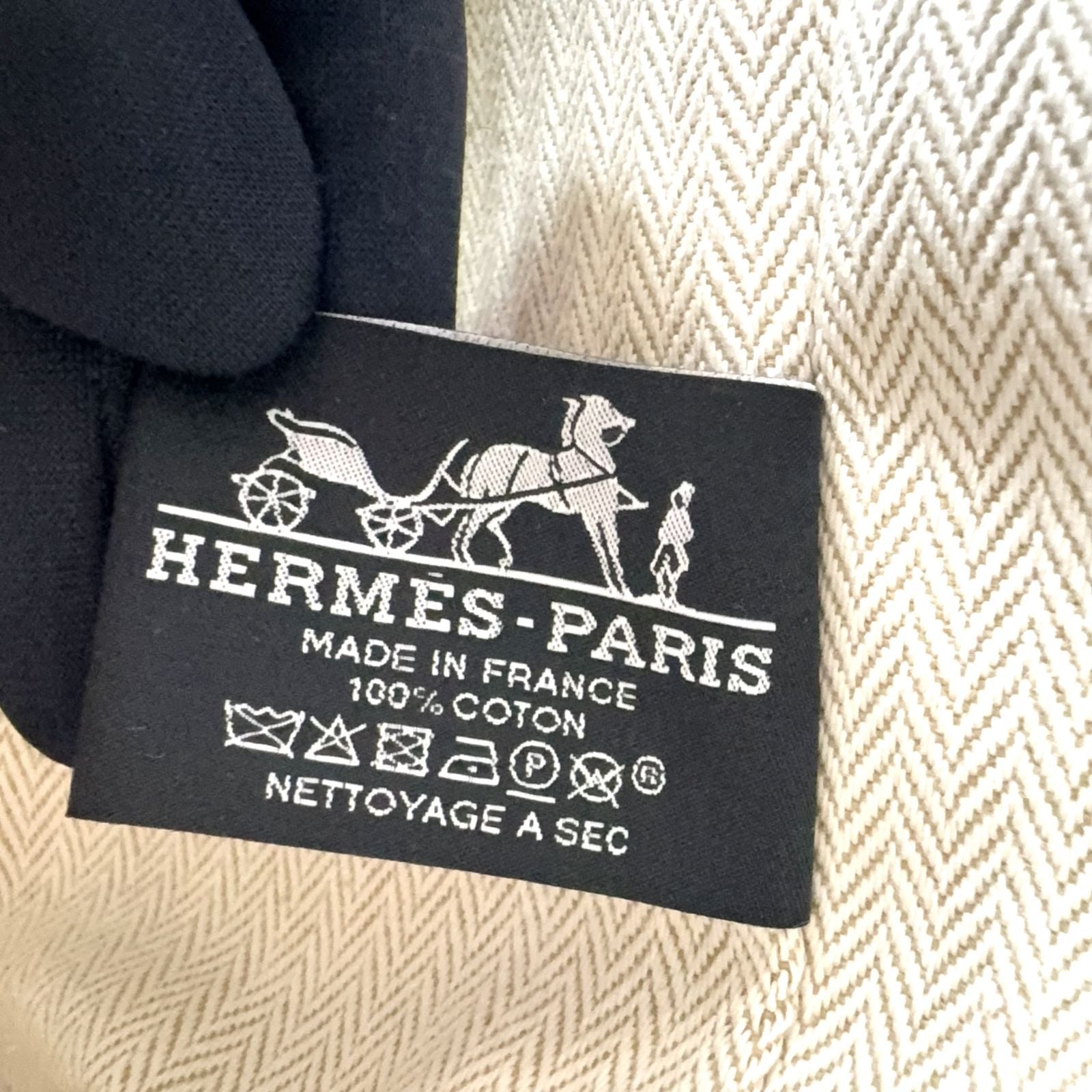 Hermes Brid-a-brac Cotton Beige Pouch Silver — view 4