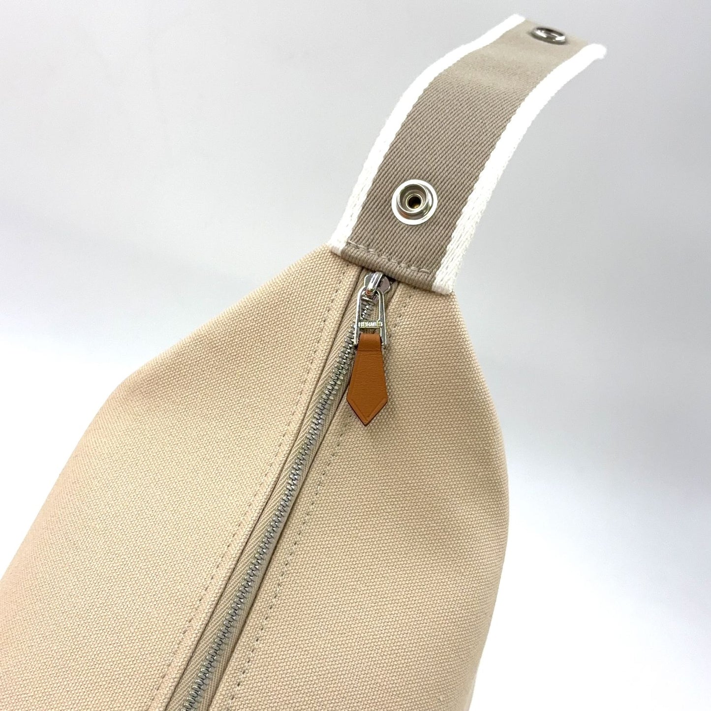 Hermes Brid-a-brac Cotton Beige Pouch Silver — view 9