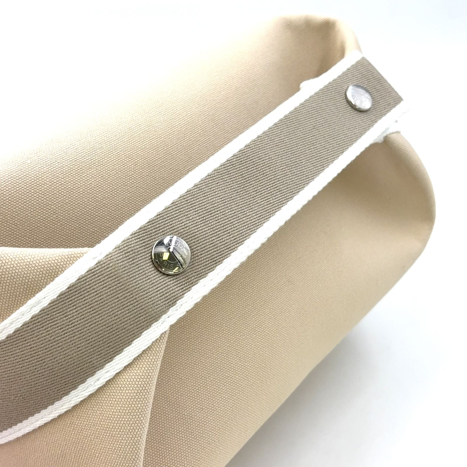 Hermes Brid-a-brac Cotton Beige Pouch Silver — view 8