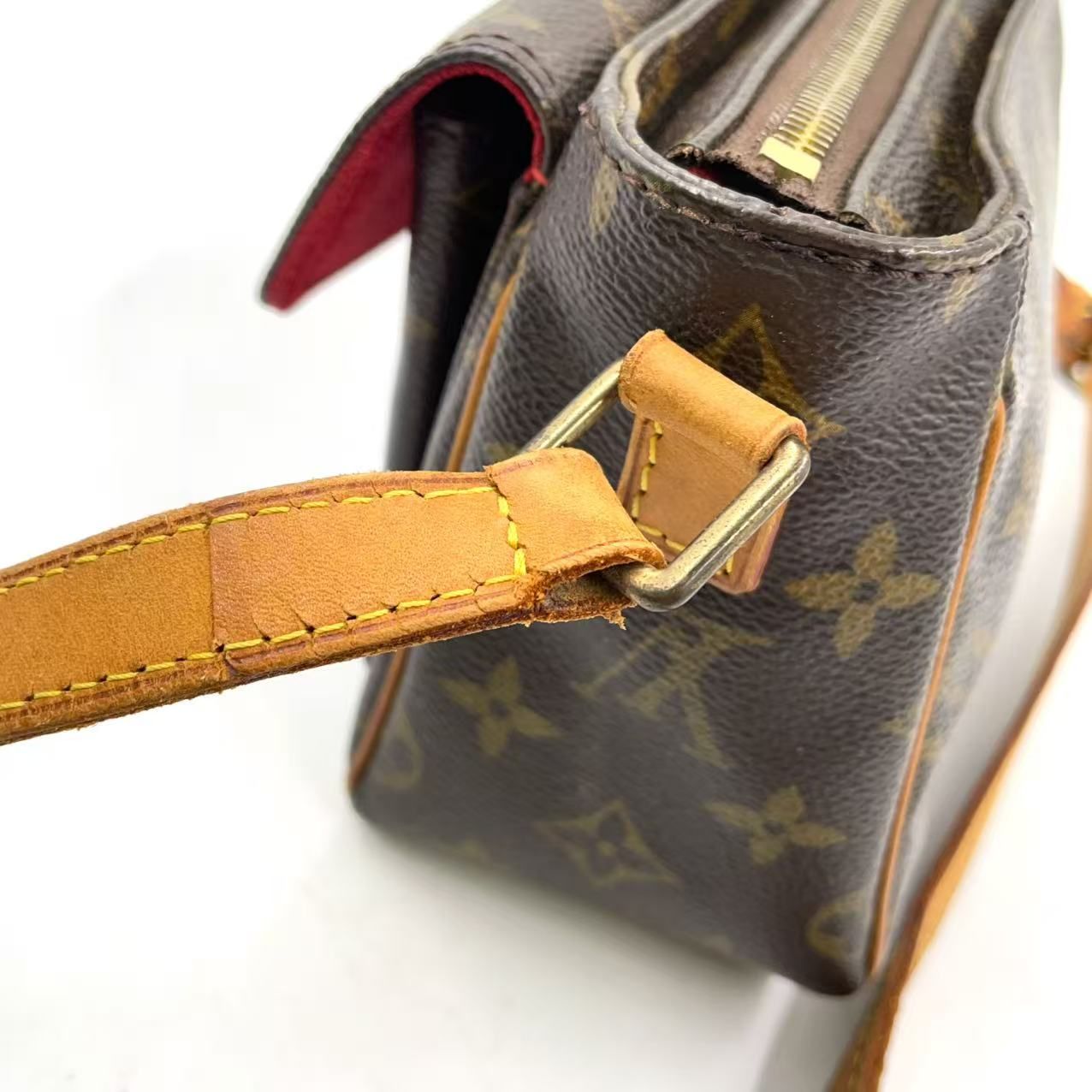 Louis Vuitton PM Monogram Leather Brown Shoulder Bag Gold — view 6