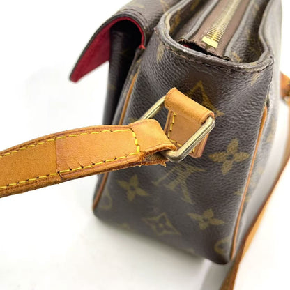 Louis Vuitton PM Monogram Leather Brown Shoulder Bag Gold — view 6