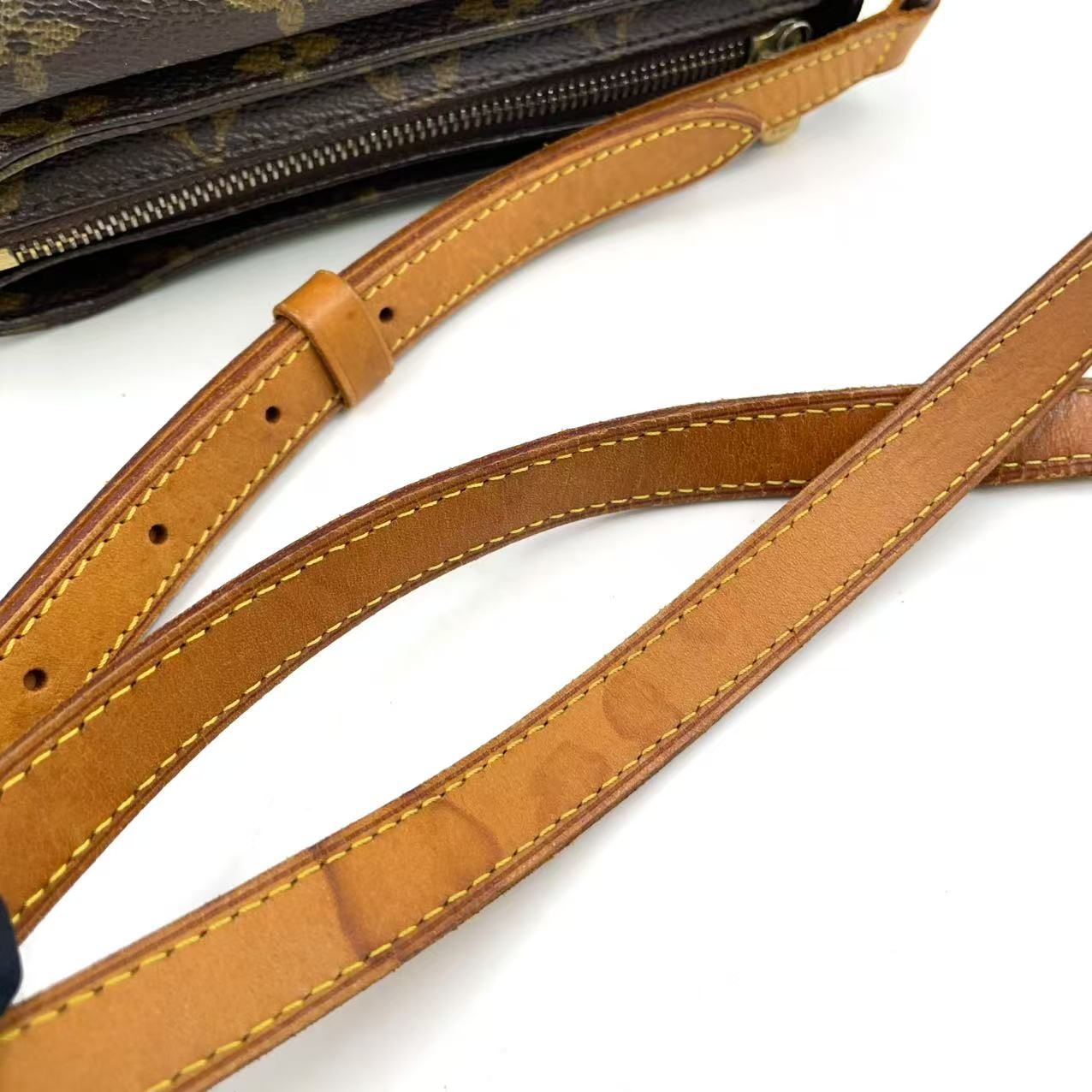 Louis Vuitton PM Monogram Leather Brown Shoulder Bag Gold — view 7