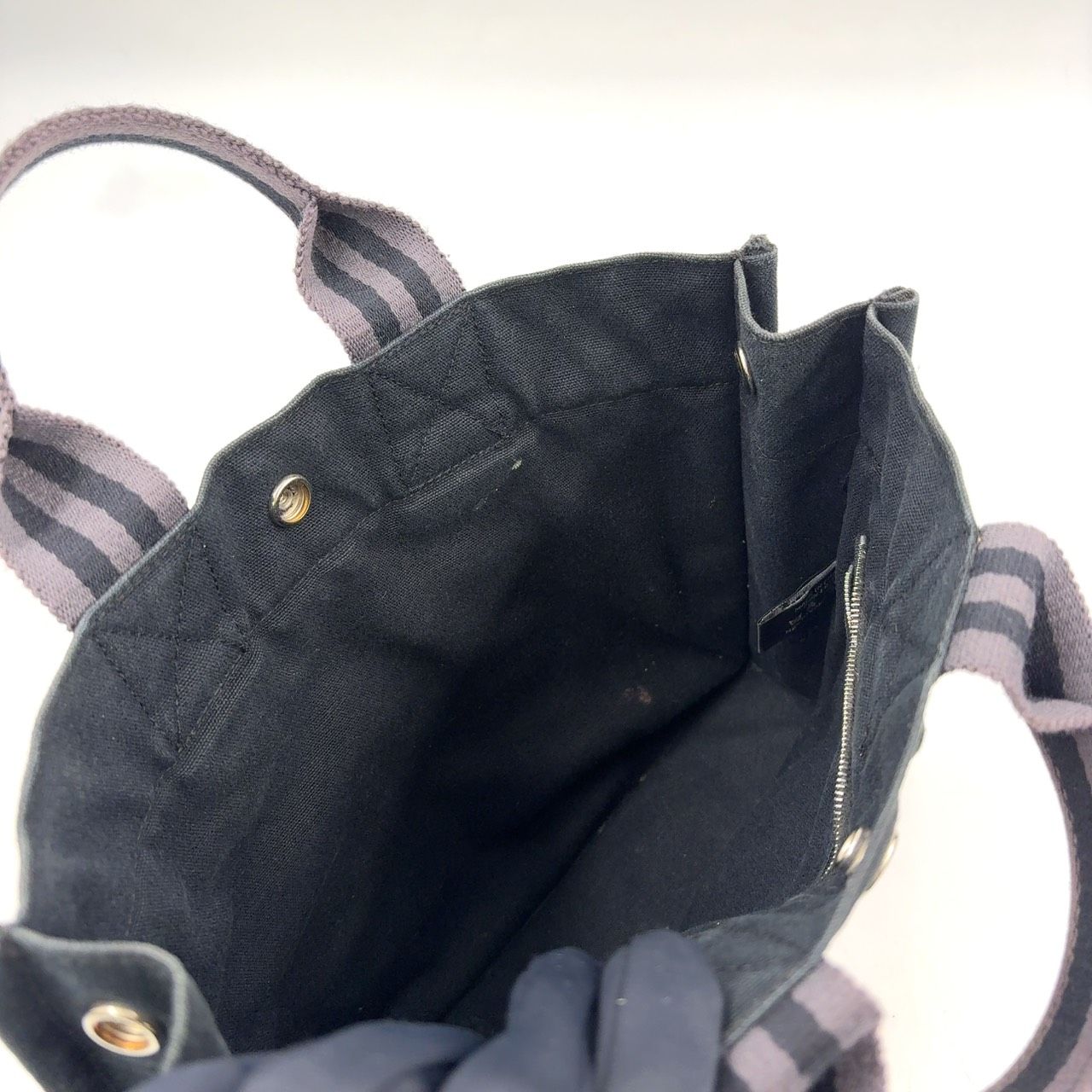 Hermes Fourre Tout PM Cotton Gray Black Tote Silver — view 9
