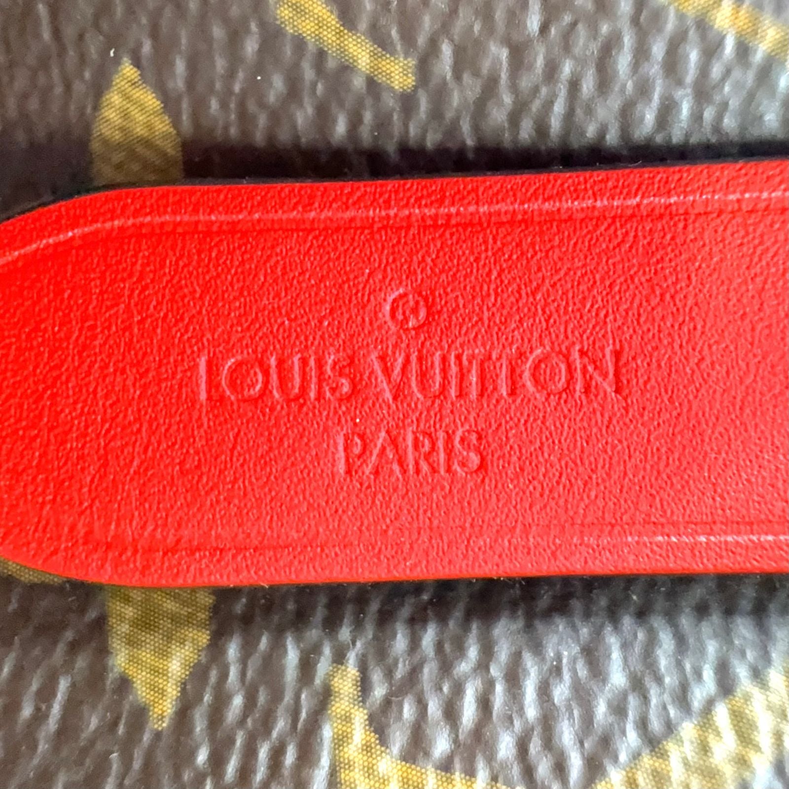 Louis Vuitton Neo Noe Monogram Coquelicot Leather Brown Red Shoulder Bag — view 4