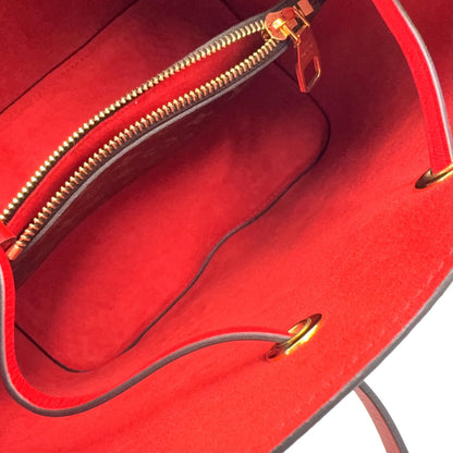 Louis Vuitton Neo Noe Monogram Coquelicot Leather Brown Red Shoulder Bag — view 7