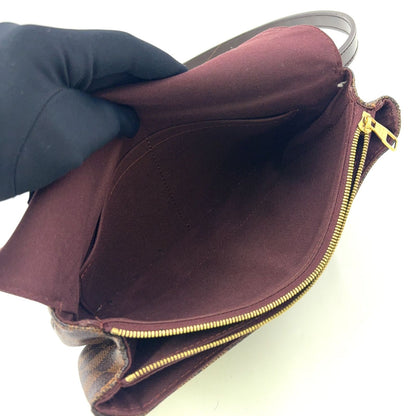 Louis Vuitton Hoxton PM Damier Ebene Leather Brown Shoulder Bag Gold — view 5