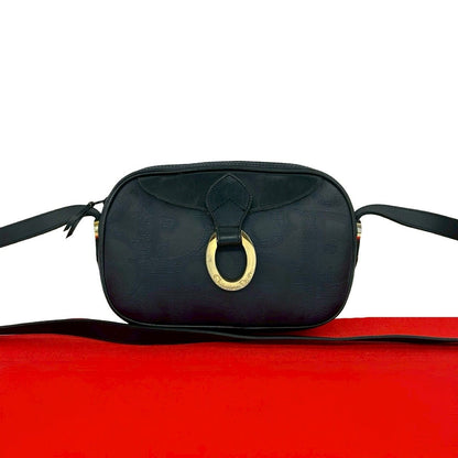 Dior Vintage Trotter Pattern Leather Shoulder Bag Pochette Navy