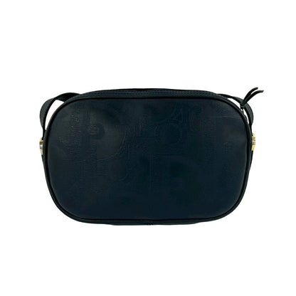 Dior Vintage Trotter Pattern Leather Shoulder Bag Pochette Navy — view 3