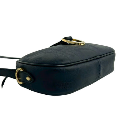 Dior Vintage Trotter Pattern Leather Shoulder Bag Pochette Navy — view 7