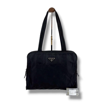 Prada Padlock Mini Tote Black Nero Tessuto