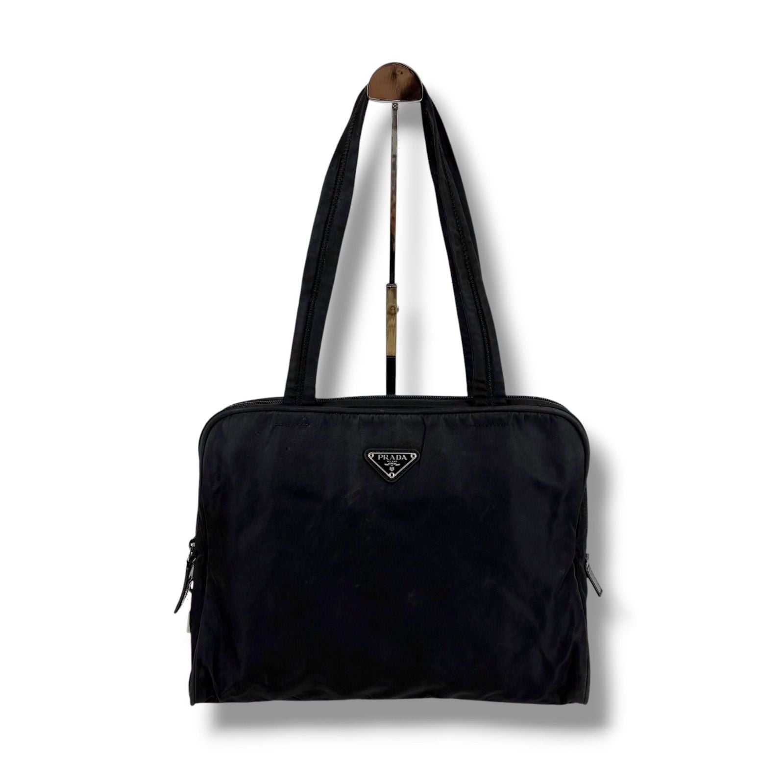 Prada Padlock Mini Tote Black Nero Tessuto — view 2