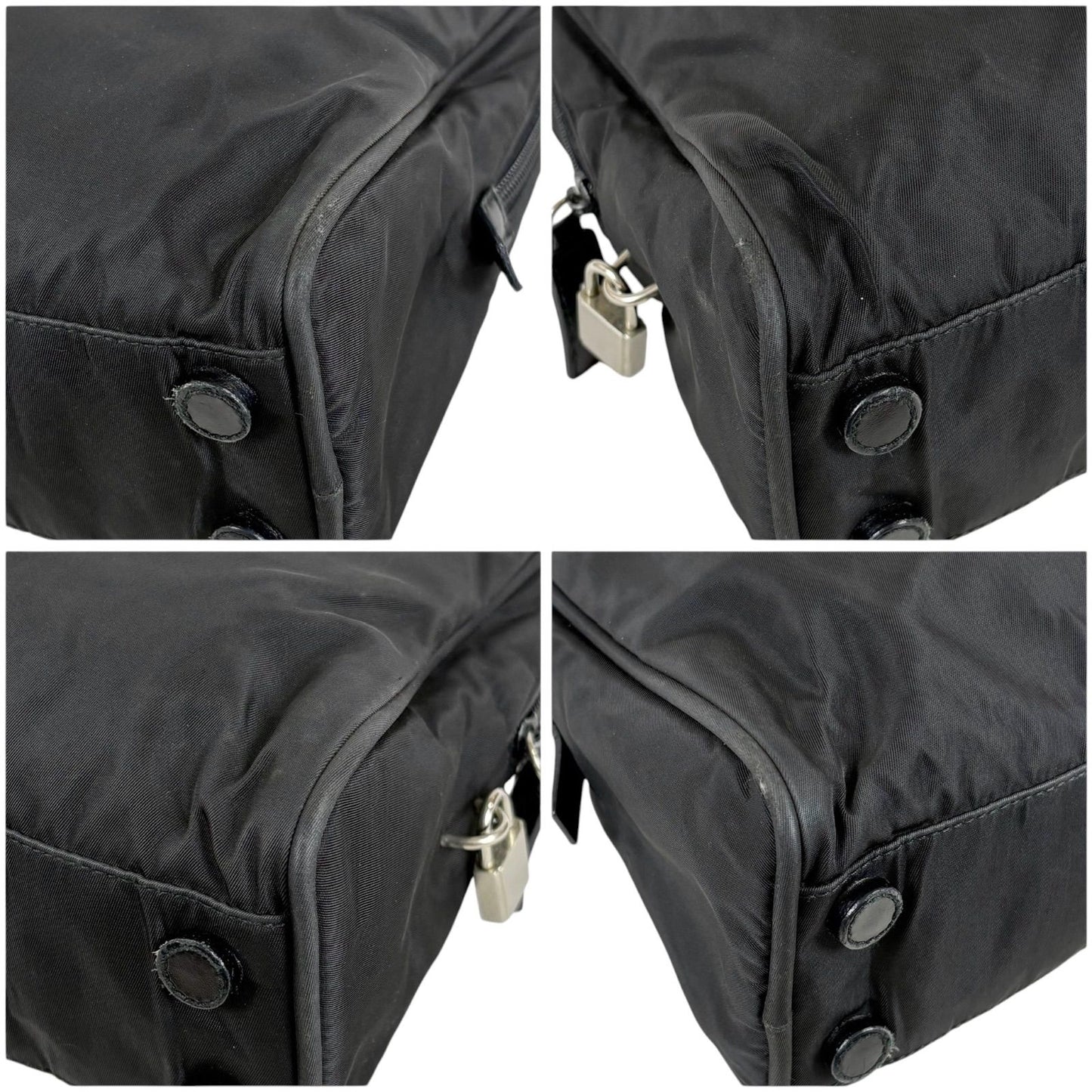 Prada Padlock Mini Tote Black Nero Tessuto — view 6