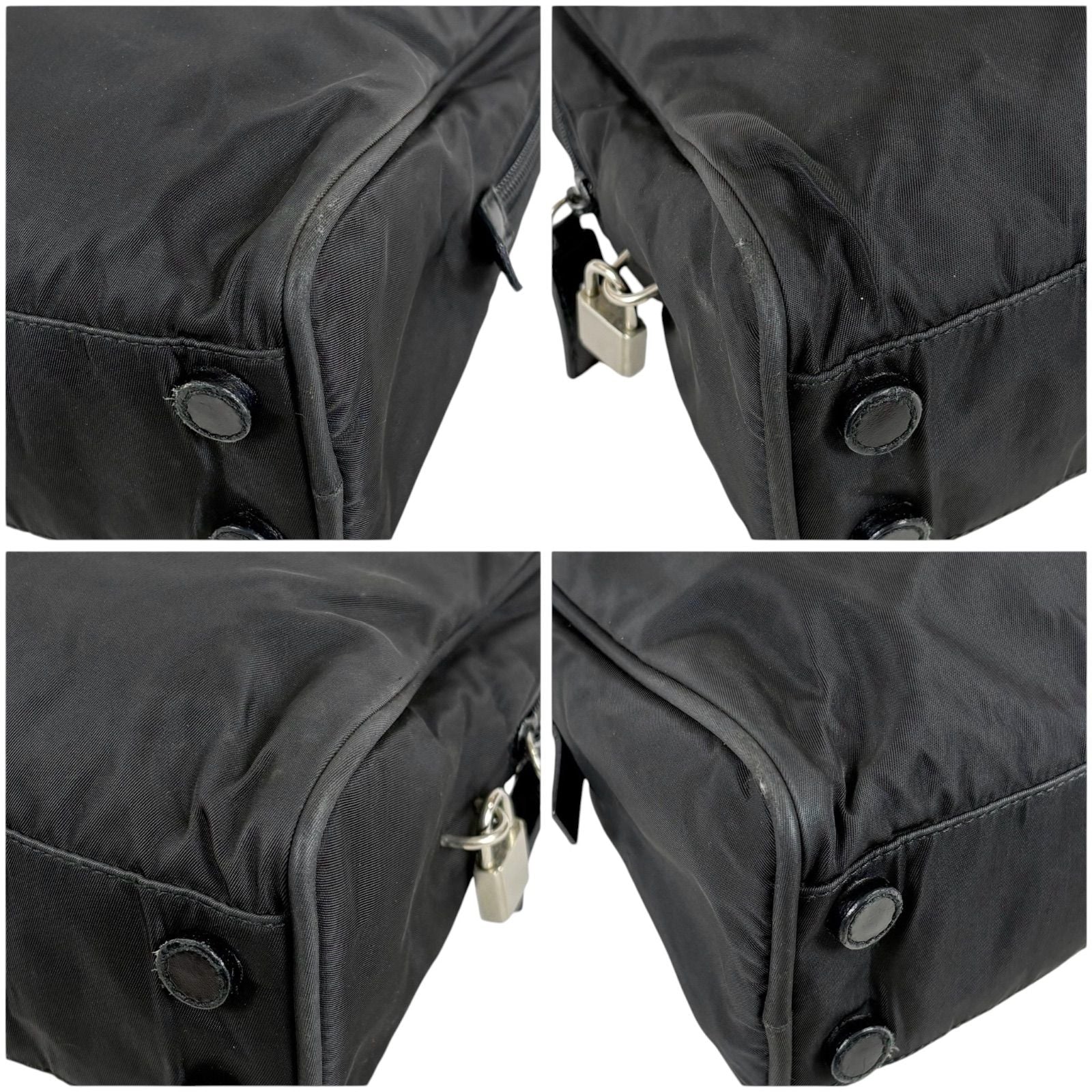 Prada Padlock Mini Tote Black Nero Tessuto — view 6