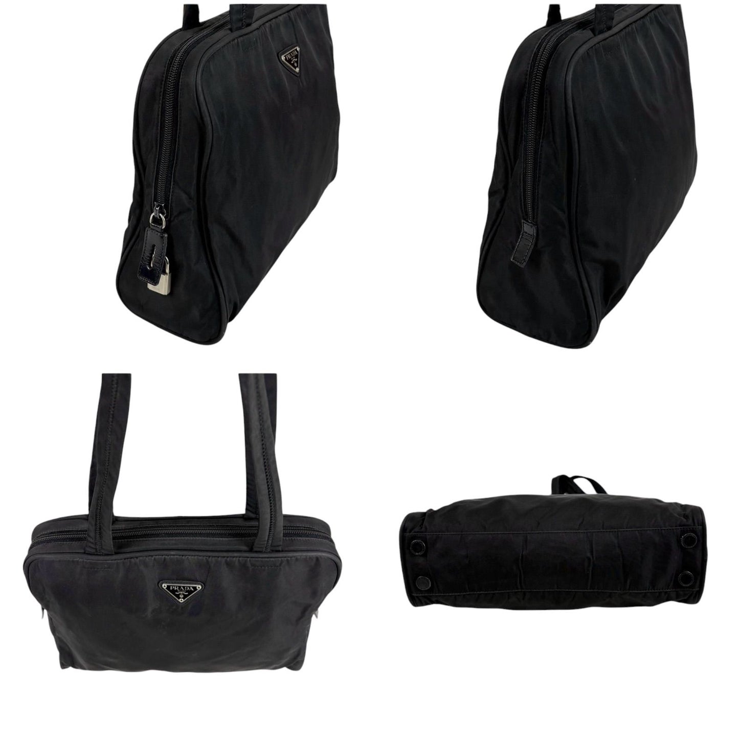 Prada Padlock Mini Tote Black Nero Tessuto — view 4