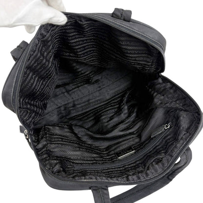 Prada Padlock Mini Tote Black Nero Tessuto — view 9