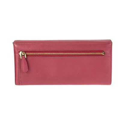 Prada Saffiano Ribbon Pink Gold Leather Wallet — view 2