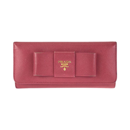 Prada Saffiano Ribbon Pink Gold Leather Wallet