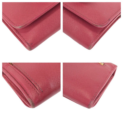 Prada Saffiano Ribbon Pink Gold Leather Wallet — view 3