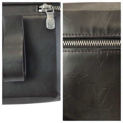 Louis Vuitton Monogram Glace Ray Brown Silver Leather Pouch Case — view 6
