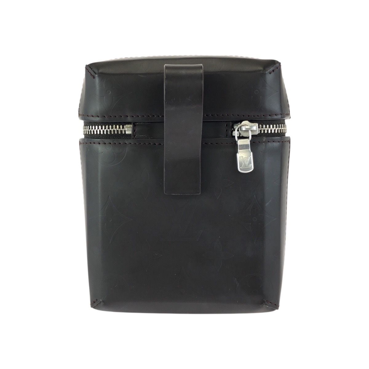 Louis Vuitton Monogram Glace Ray Brown Silver Leather Pouch Case — view 2