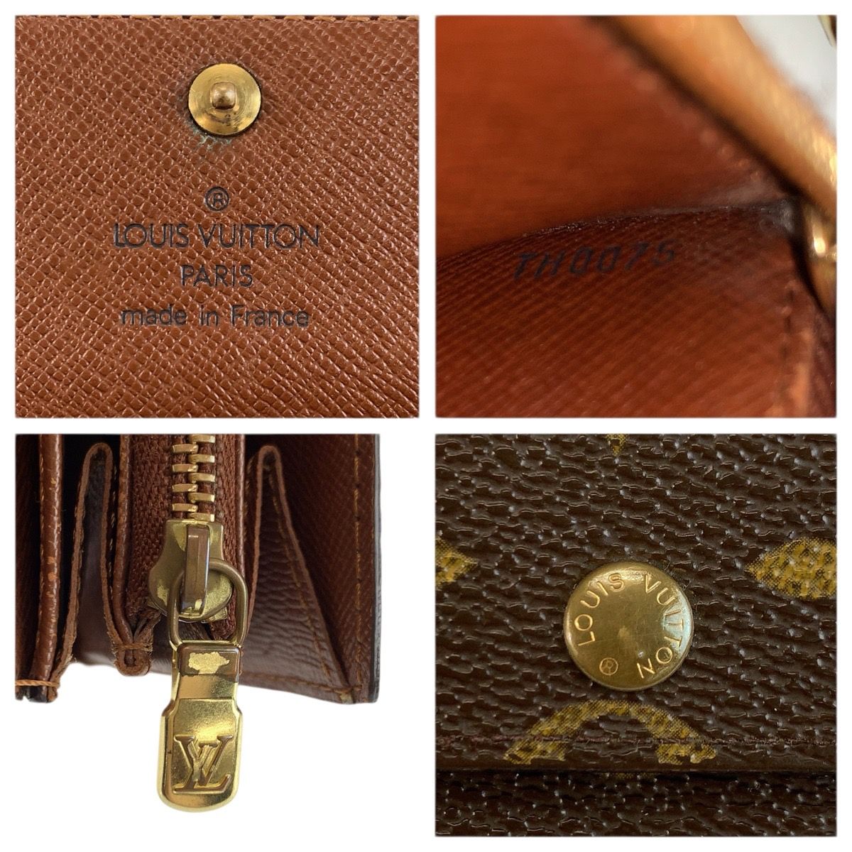 Louis Vuitton Monogram Portefeuille Sarah Brown Gold Wallet — view 3