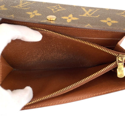 Louis Vuitton Monogram Portefeuille Sarah Brown Gold Wallet — view 5