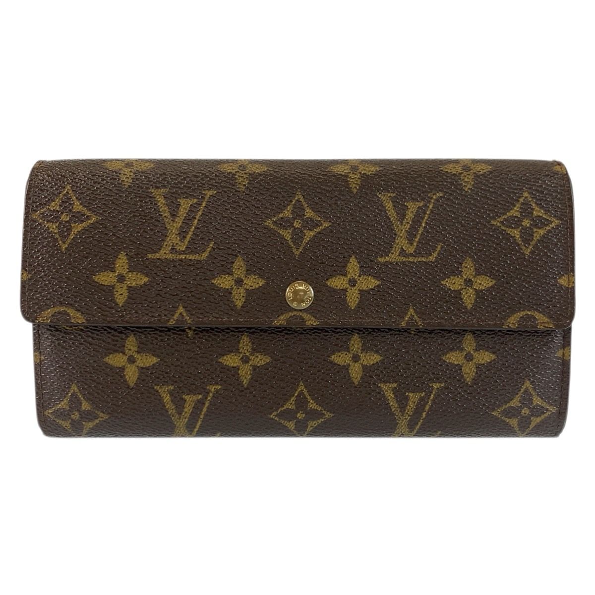 Louis Vuitton Monogram Portefeuille Sarah Brown Gold Wallet