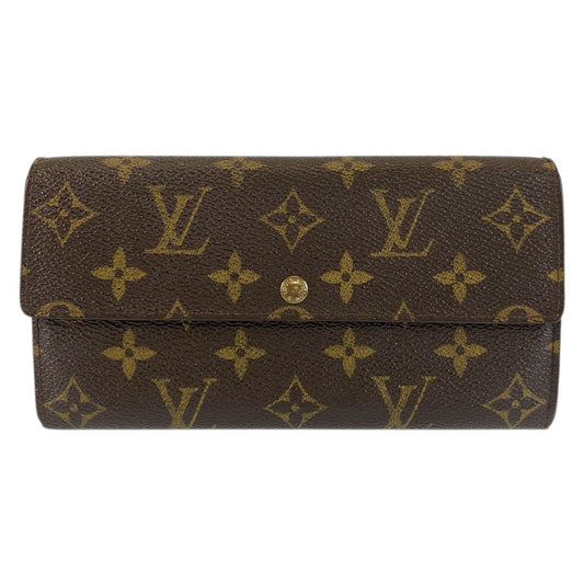 Louis Vuitton Monogram Portefeuille Sarah Brown Gold Wallet