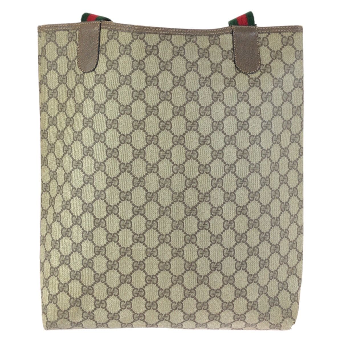 Gucci Vintage Sherry Line Beige Brown Gold GG Supreme Canvas Tote — view 2