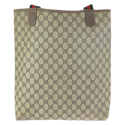 Gucci Vintage Sherry Line Beige Brown Gold GG Supreme Canvas Tote — view 2
