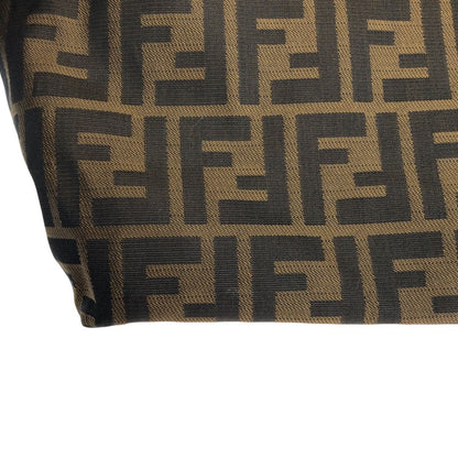 Fendi Zucca Brown Silver Nylon Leather Tote Shoulder Bag — view 6